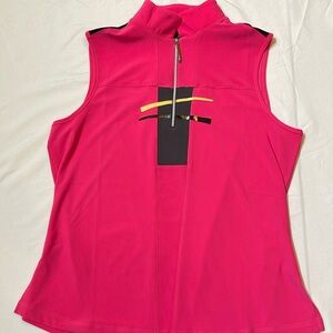 Ladies Sleeveless Golf Shirt Pink Size XS